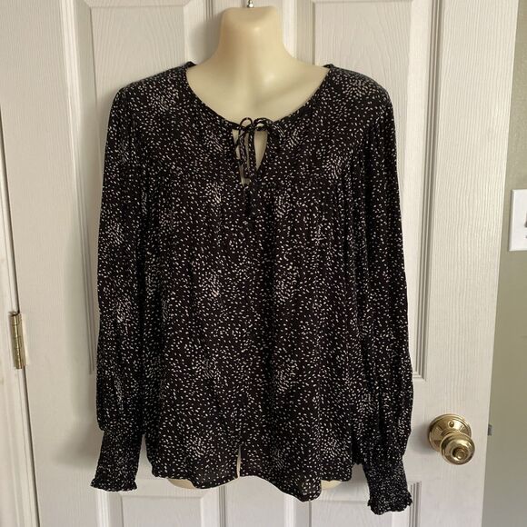 NWT Z Supply Miriam Dot Blouse SMALL Black Top - Picture 3 of 7